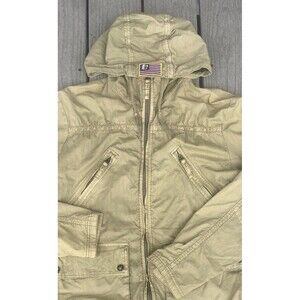 Privileged Life Hooded Field Jacket Men’s M Khaki Cotton Zip Utility Layering